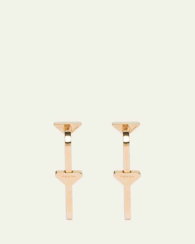 Triangle Chain-Link Drop Earrings